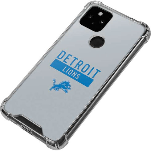 NFL Detroit Lions Grey Performance Series Google Pixel 5 Clear Case